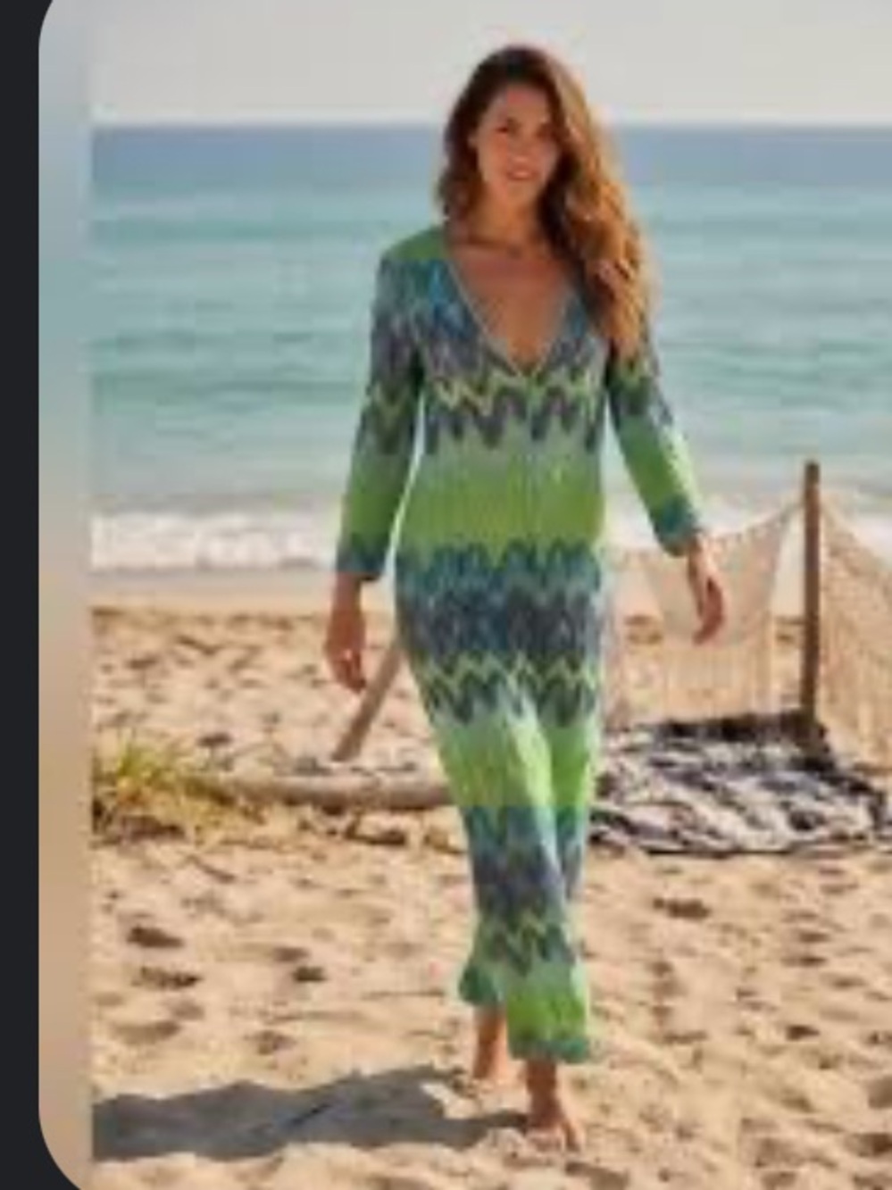 Lilly Pulitzer LaceVibrant Green & Blue Wave Knit Maxi Dress
